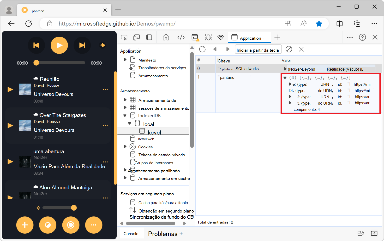 Ver um valor de IndexedDB