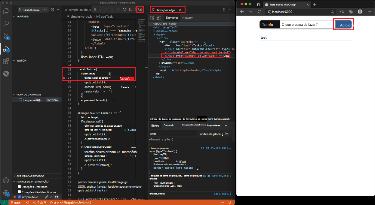 Extensão DevTools integrada com o fluxo de trabalho do Visual Studio Code Debugger