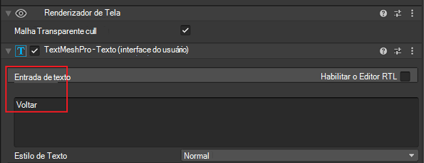 Alterar o texto do botão para 