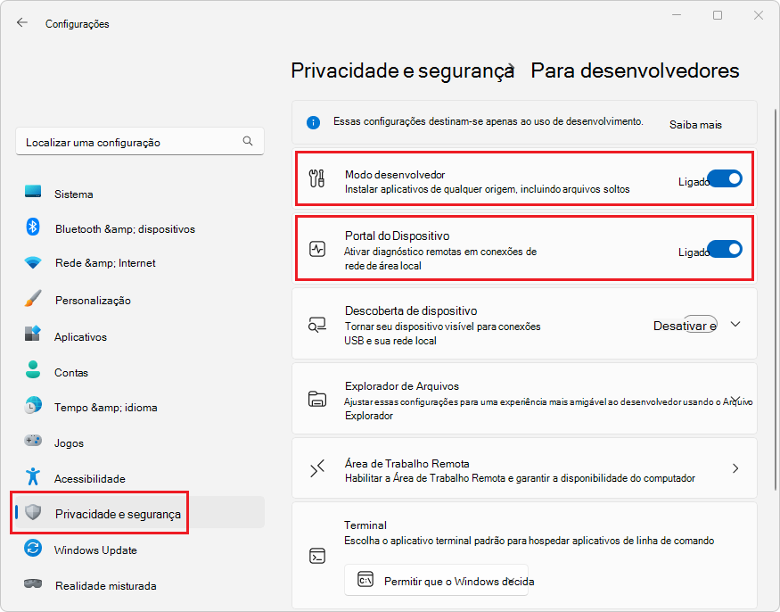 Ativar Modo de Programador