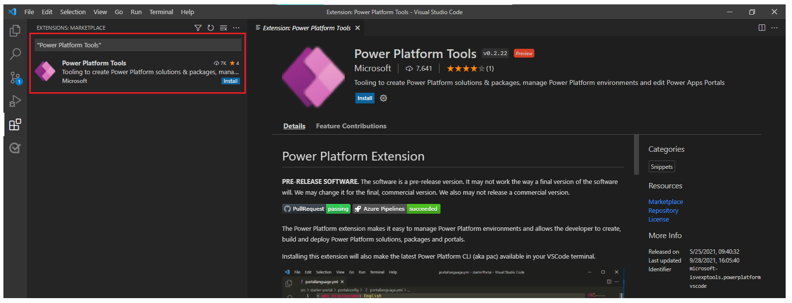 Selecionar o Power Platform Tools Selecione o Power Platform Tools.