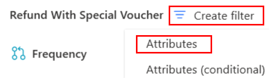 Captura de tela do menu suspenso Criar filtro.