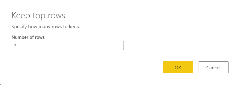 Mantenha a caixa de diálogo de linhas superiores.