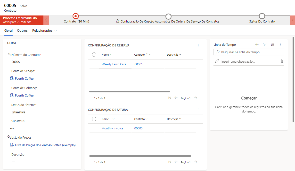 Captura de tela mostrando um contrato concluído.