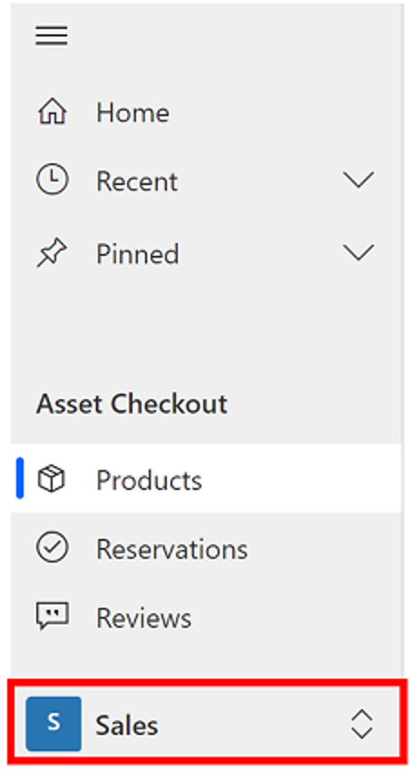 Captura de tela do seletor de Área.