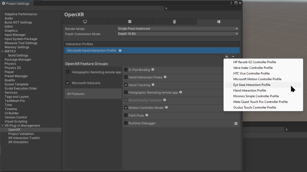 Captura de tela de Adicionar perfis de interação.