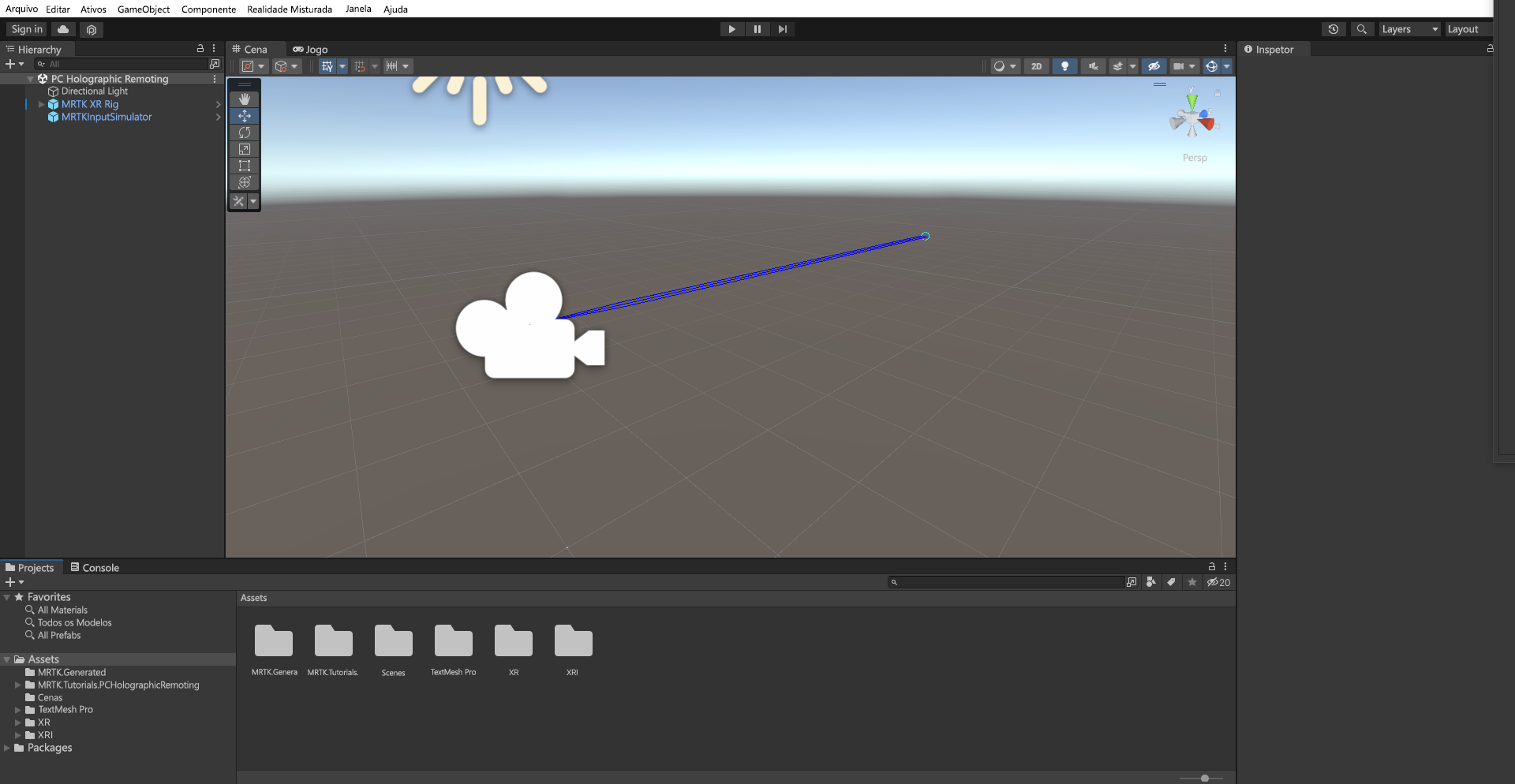 Captura de tela da janela projeto.