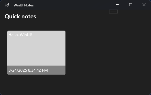 A interface do usuário do aplicativo de anotações com um plano de fundo escuro, mas um modelo de anotação cinza claro.