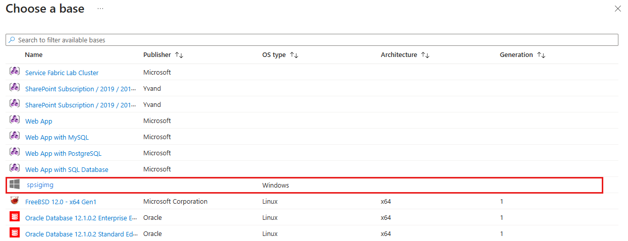 Selecione uma imagem compartilhada para a base
