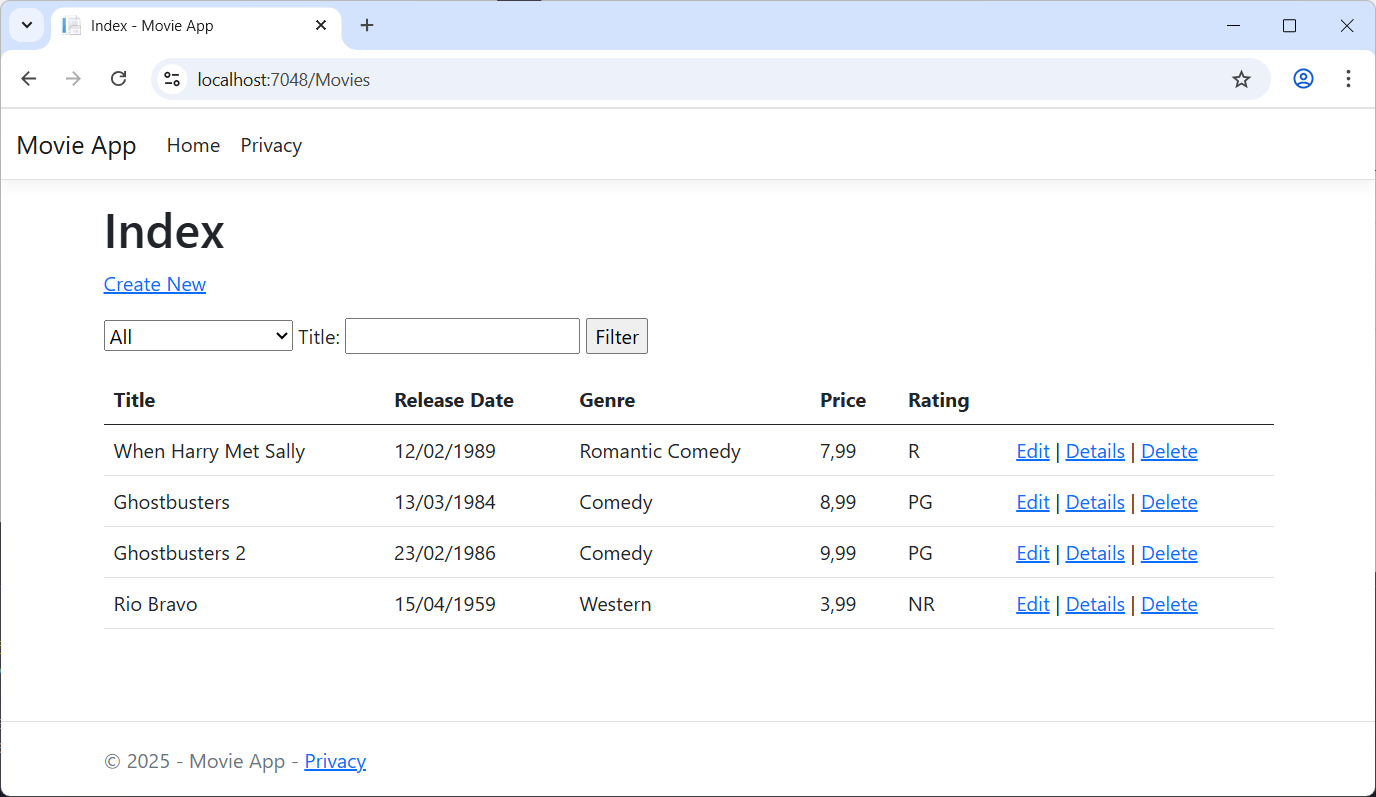 Visualização do índice: 