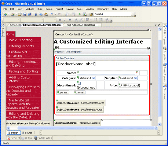 A interface de edição é definida como a interface Read-Only