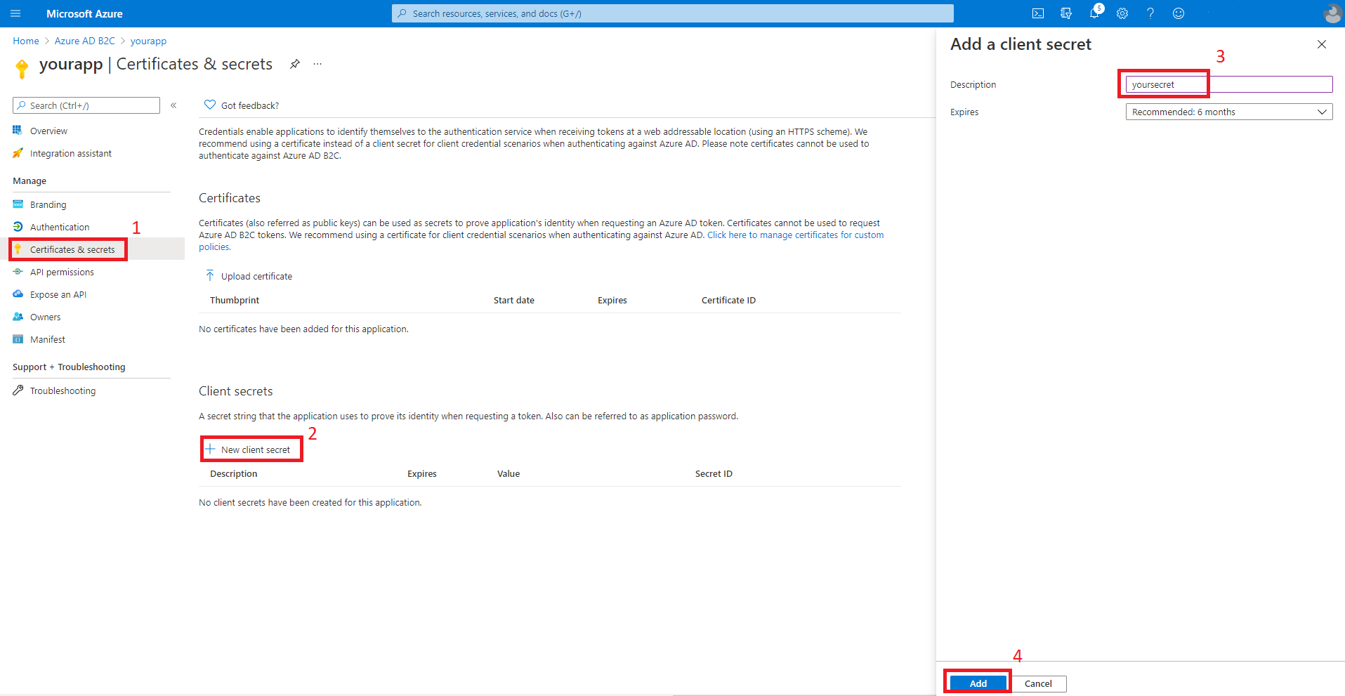 Adicionar uma tela secreta do cliente.