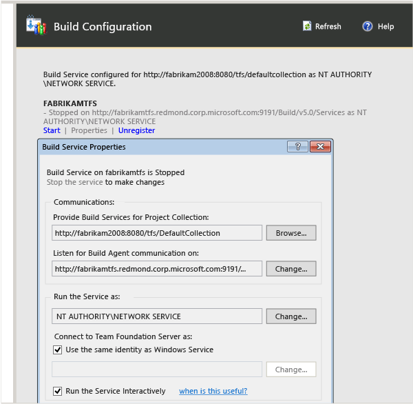 Pare o serviço e, em seguida, faça alterações