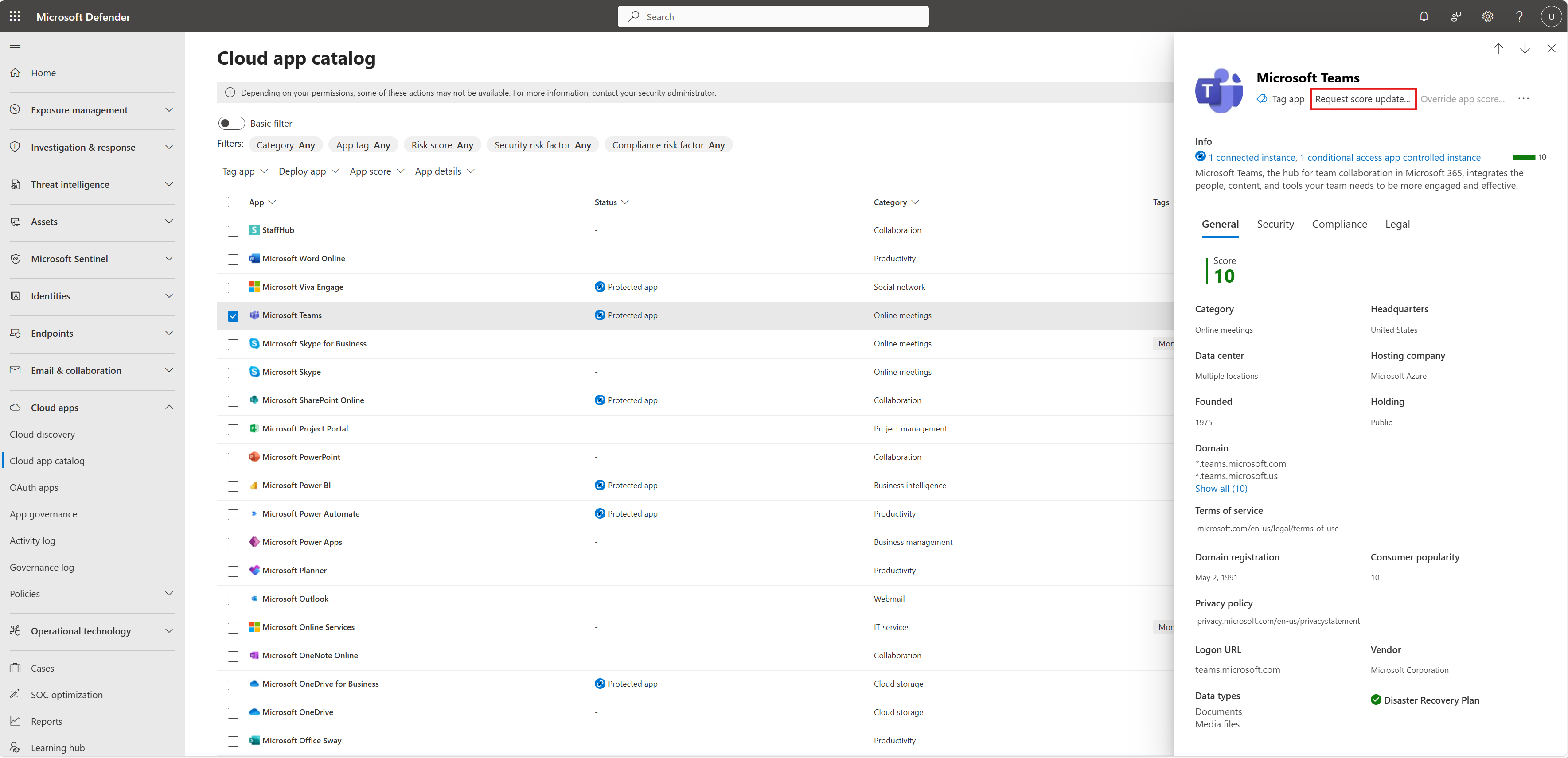 Captura de ecrã a mostrar como pedir uma atualização da classificação de risco.