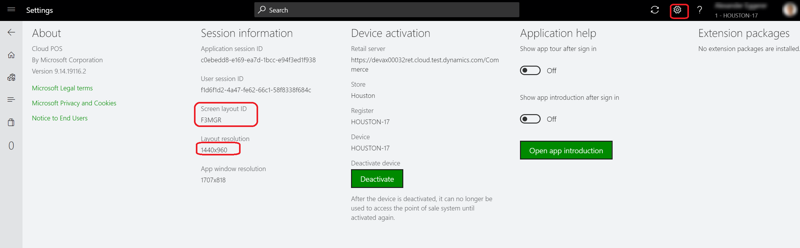 Localize o esquema de ecrã utilizado pelo POS.