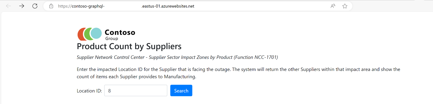 Captura de ecrã de um browser a mostrar a aplicação de exemplo nos Web sites do Azure.