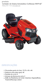 Uma extração de listagem de produtos de exemplo