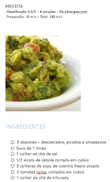 Extração de receitas de exemplo