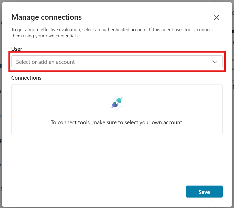 Captura de ecrã a mostrar como selecionar uma conta de utilizador.