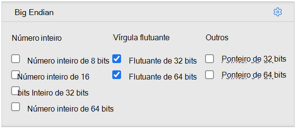 Flutuante de definições de tipo de valor