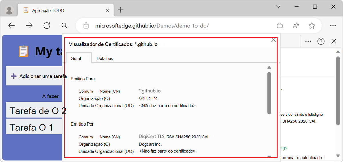 Um certificado de origem principal