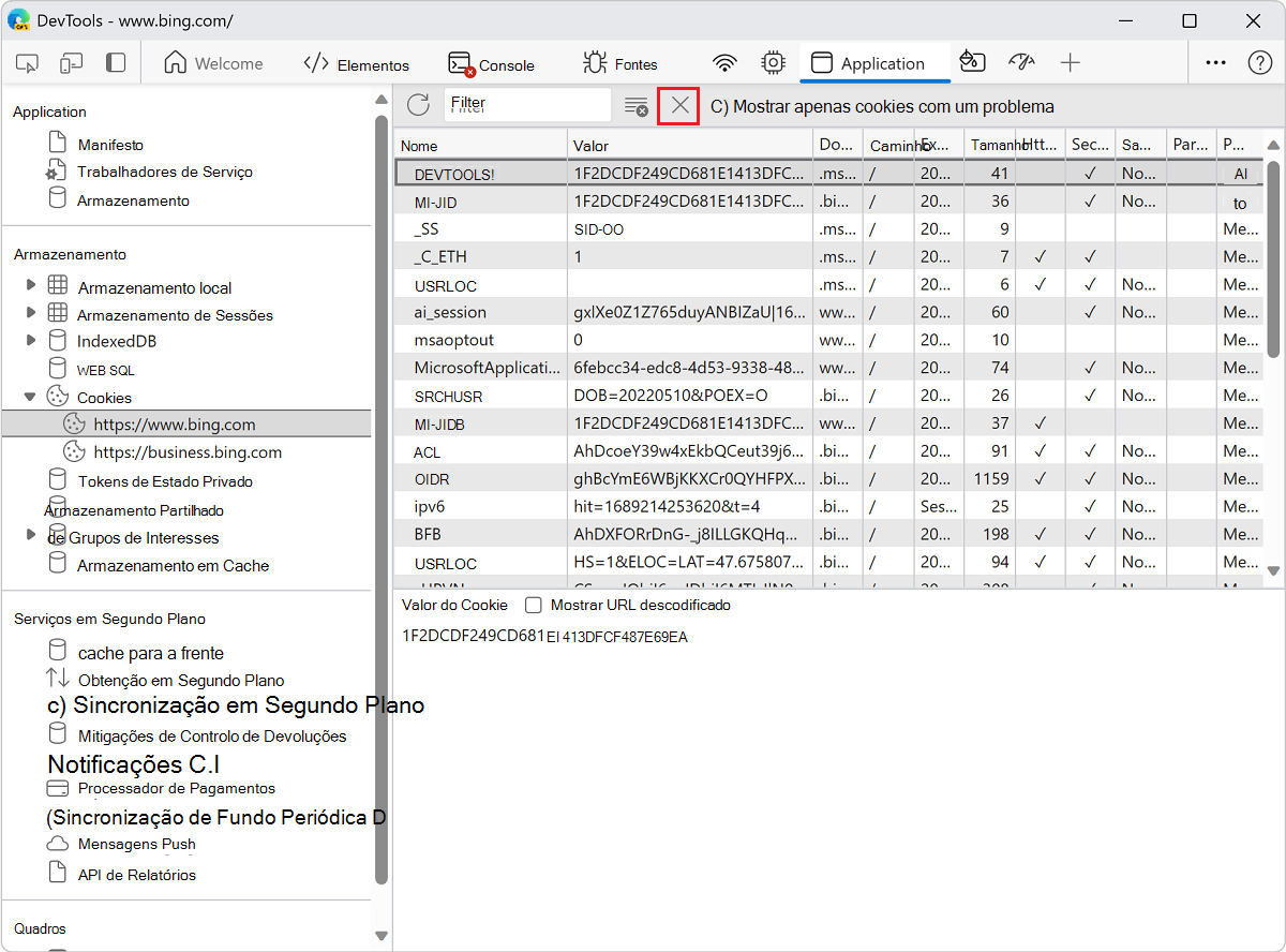 Eliminar um cookie específico
