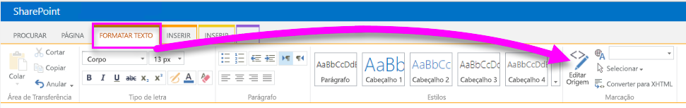 Captura de ecrã de Editar Fonte.