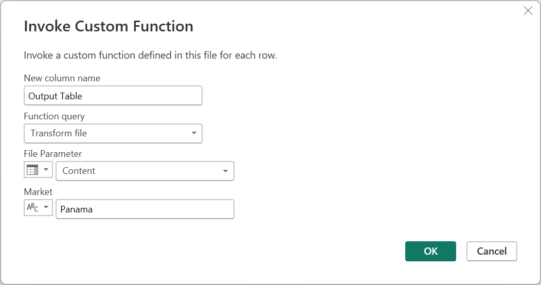 Captura de ecrã dos argumentos da função personalizada invocada atualizados.