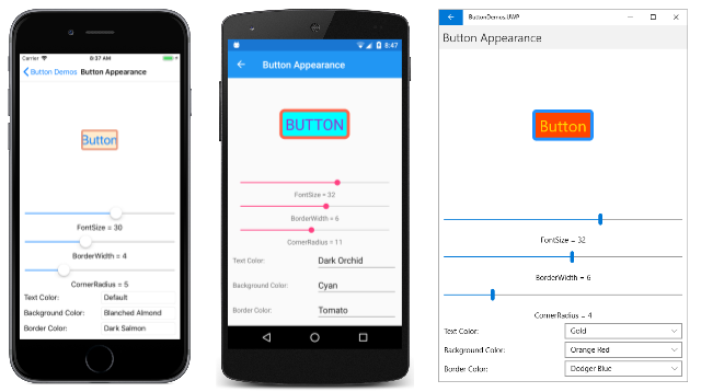 Aparência do Botão Aparência do Botão