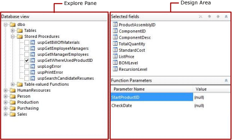 Procedimento armazenado no designer de consultas gráficas Procedimento armazenado no designer de consultas gráficas