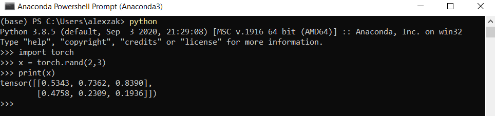 Verificar a funcionalidade do Pytorch