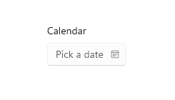 Captura de ecrã de um seletor de datas do calendário.