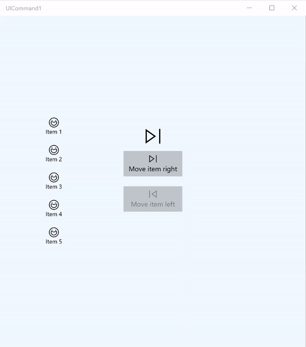 Exemplo de interface de comandos