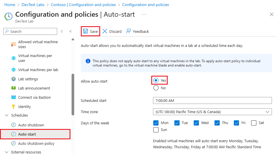 Screenshot showing the Autostart selection.
