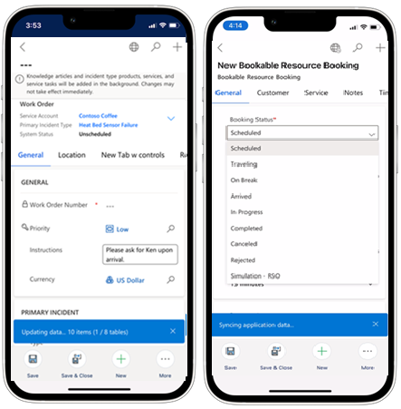การแสดงผลหน้าจออุปกรณ์ 3 หน้าจอ โดยแต่ละหน้าจอมีการเน้นการแจ้งเตือนการซิงค์แบบใดแบบหนึ่งจากทั้งหมด 3 ชนิด