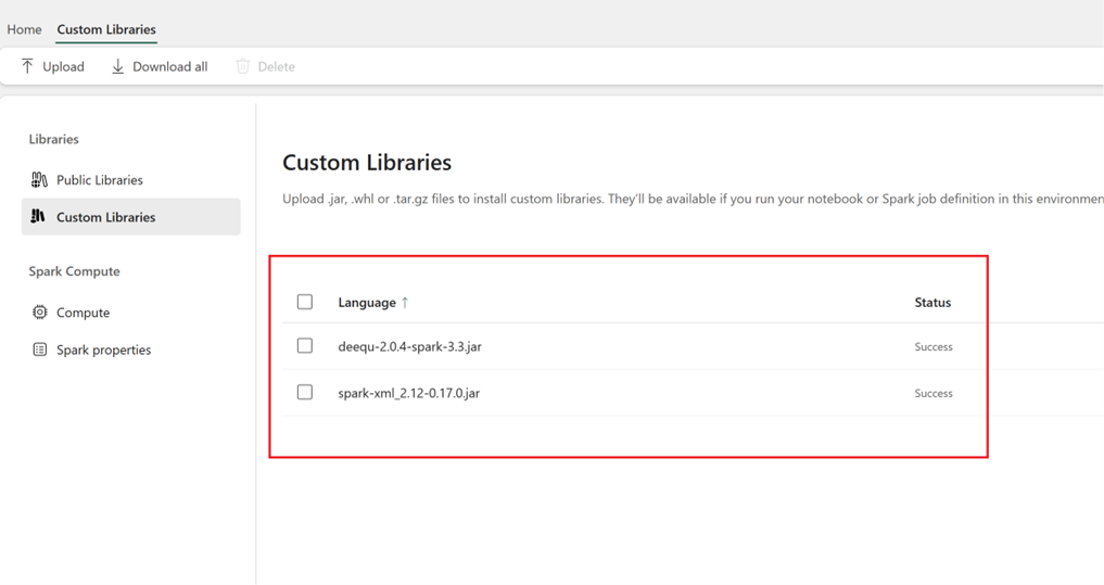 สกรีนช็อตที่แสดงไลบรารี Spark