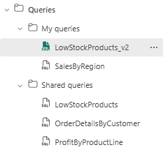 สกรีนช็อตจากพอร์ทัล Fabric ของโฟลเดอร์ คิวรี