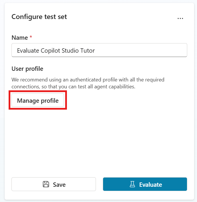 สกรีนช็อตแสดงปุ่มจัดการโปรไฟล์