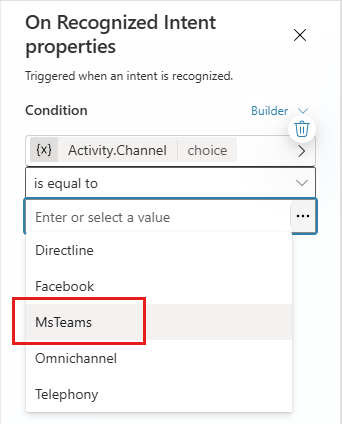 ภาพหน้าจอของเงื่อนไขทริกเกอร์
