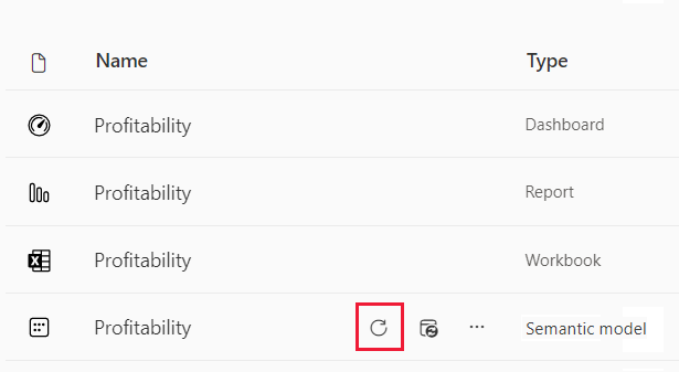 สกรีนช็อตของการรีเฟรชโมเดลความหมาย