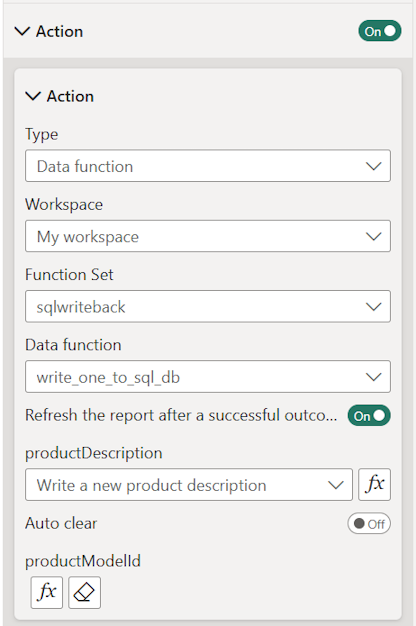 สกรีนช็อตที่แสดงรายละเอียดการกําหนดค่าการดําเนินการขั้นสุดท้าย