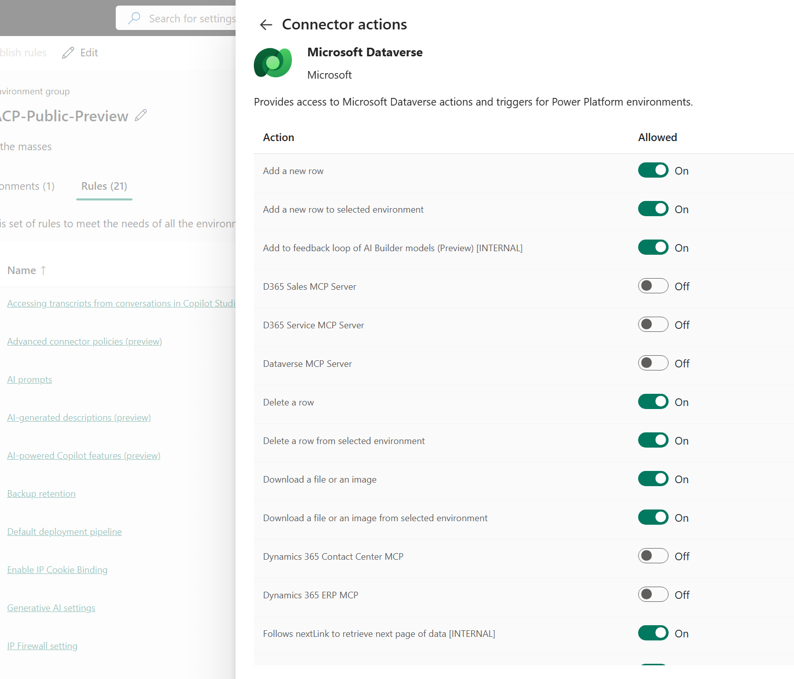 บล็อกเซิร์ฟเวอร์ MCP ในนโยบายตัวเชื่อมต่อขั้นสูง