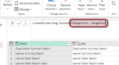 สกรีนช็อตของตําแหน่งที่ตั้งค่าพารามิเตอร์ภายในฟังก์ชันต้นทาง