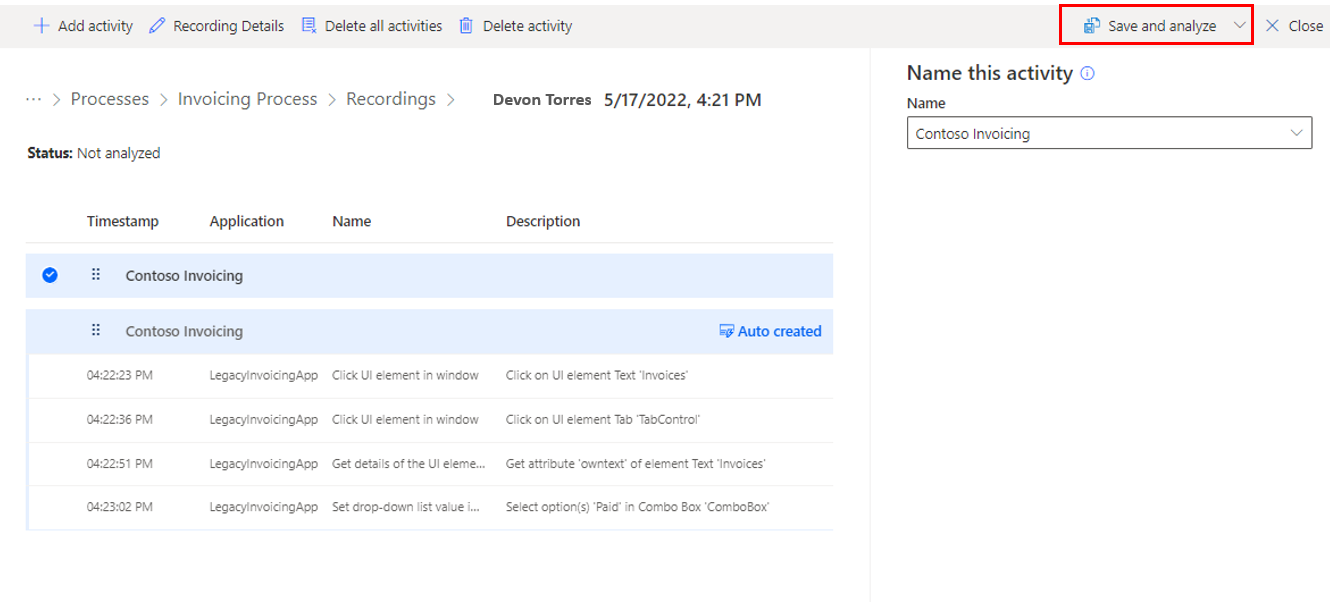 Screenshot of the Ready to analyze toggle.