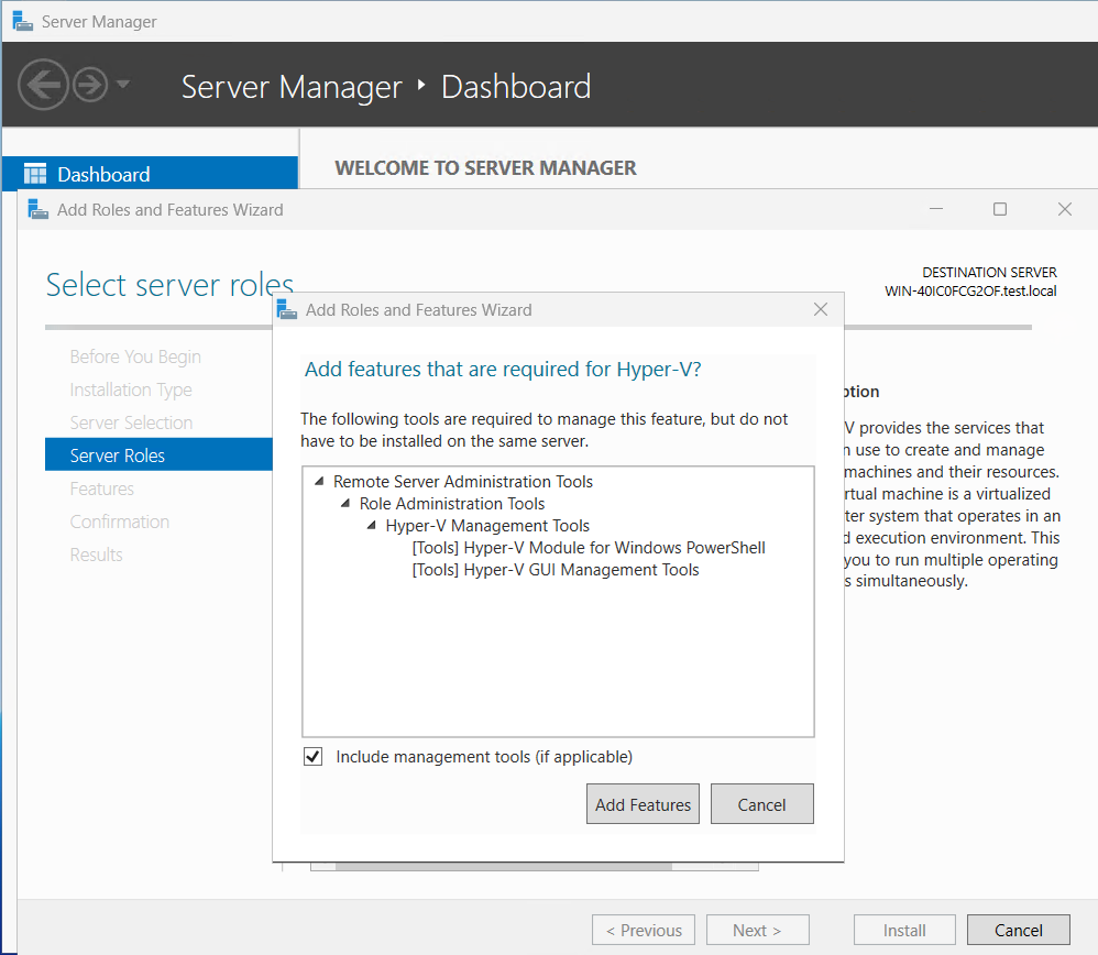Screenshot of PowerShell window after running the command to enable Hyper-V.