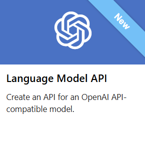 在门户中创建与 OpenAI 兼容的 API 的屏幕截图。