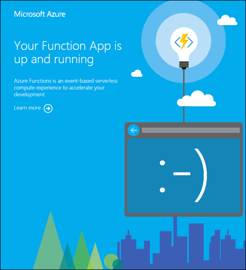 屏幕截图显示了 Function App 登陆页面。