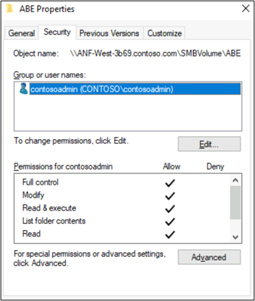 基于访问权限的枚举属性的屏幕截图。