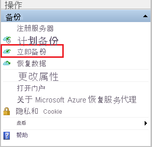 屏幕截图显示如何选择“立即备份”。
