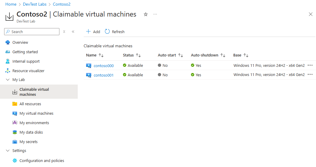 显示实验室 VM 创建状态页的屏幕截图。